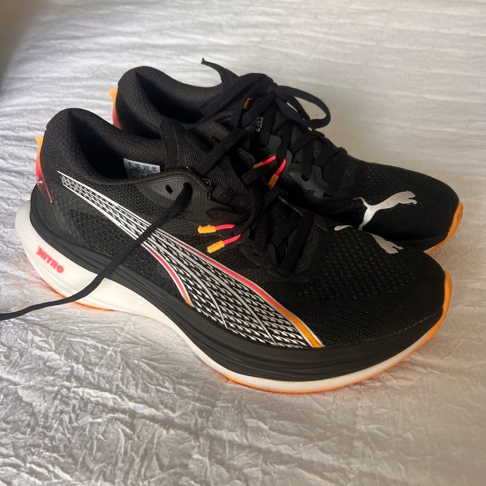 Puma Black and Orange Athletic Sneakers